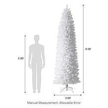 Glitzhome 9' White Pencil Tinsel Artificial Christmas Tree