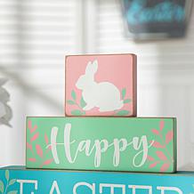 Glitzhome 9.5in L Wooden Easter Block Table Decor