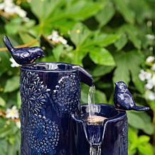 Glitzhome Ceramic Vase-Inspired Fountain with LED Lights 26.25"H