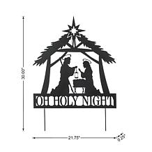 Glitzhome Christmas 30" Metal Nativity Yard Stake or Wall Decor