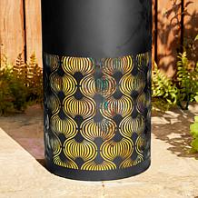 Glitzhome Cutout Pattern Outdoor Fountain with Pump and LED Light