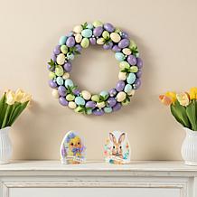 Glitzhome Easter Purple Hue Eggs Wreath