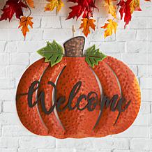 Glitzhome Fall Metal Pumpkin Yard Stake and Standing and Hanging Sign