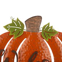 Glitzhome Fall Metal Pumpkin Yard Stake and Standing and Hanging Sign