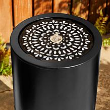 Glitzhome Metal Cutout Pattern Outdoor Fountain w/ Pump and LED Light