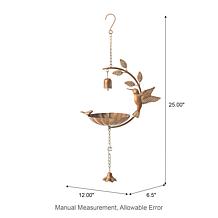 Glitzhome Metal Faux Copper Patina Hummingbird Hanging Birdfeeder