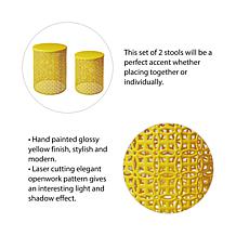 Glitzhome Metal Garden Stools/ Planter Stands/ Accent Tables Set of 2