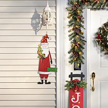 Glitzhome Metal Santa Yard Stake, Standing Decor or Wall Decor