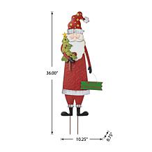 Glitzhome Metal Santa Yard Stake, Standing Decor or Wall Decor