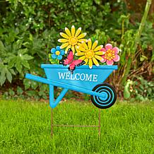 Glitzhome Metal Spring Garden Cart Yardstake or Wall Decor