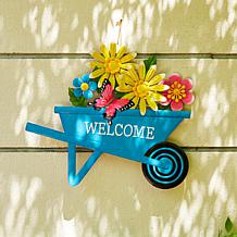 Glitzhome Metal Spring Garden Cart Yardstake or Wall Decor