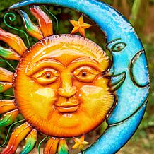 Glitzhome Metal Sun and Moon Yardstake or Wall Decor