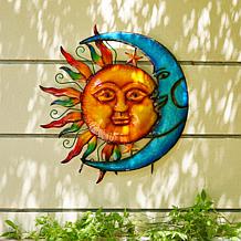 Glitzhome Metal Sun and Moon Yardstake or Wall Decor