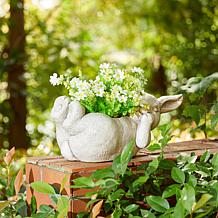 Glitzhome MGO Rabbit Statue Planter