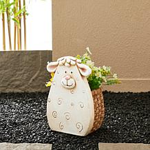 Glitzhome MGO Sheep Statue Planter