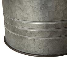 Glitzhome Modern Metal Storage Accent Table/Stool w/ Wood Lid 2-Pack