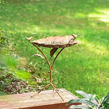 Glitzhome Multifunctional 2-in-1 Faux Copper Patina Finish Birdfeeder