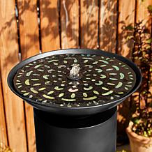 Glitzhome Outdoor Fountain w/ Laser Cut Panels, Pump and LED Light