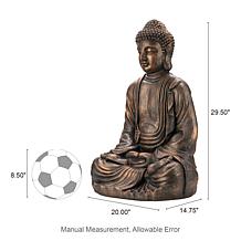 Glitzhome Oversized MGO Meditating Buddha Statue 29.5" H