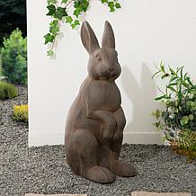 Glitzhome Oversized Standing Rabbit Garden Statue 28"H