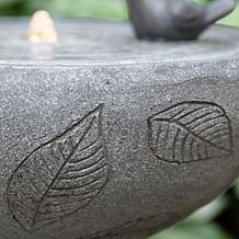 Glitzhome Polyresin Fountain with LED Lights and Bird Design 27.5"H