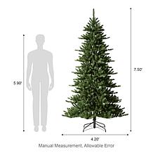 Glitzhome Pre-Lit Green Slim Fir Christmas Tree