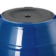 Glitzhome Set of 2 Round Cobalt Blue Faux Ceramic Pot Plastic Planter