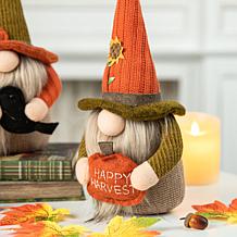 Glitzhome Set of 3 13in. H Fall Fabric Gnome