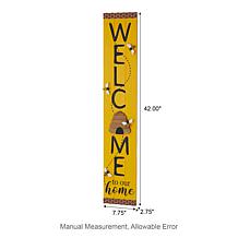 Glitzhome Solid Wood "WELCOME" Porch Sign with Bee