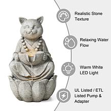 Glitzhome Zen-Style Animal Outdoor Fountain with LED Lights 21.75"H