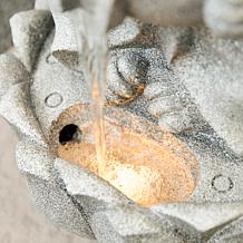 Glitzhome Zen-Style Animal Outdoor Fountain with LED Lights 21.75"H