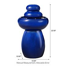 Glitzhome Zen-Style Cobalt Blue Ceramic Outdoor Fountain 22"H