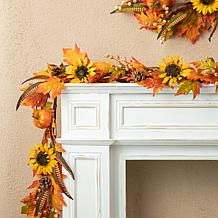 Glizthome 6' Fall Maple Leaf and Sunflower Garland