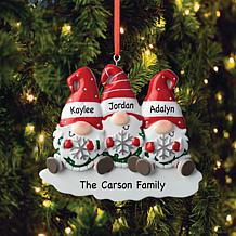 Gnome Family of 3 Personalized Ornament