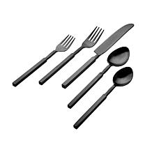 Elite Stonehenge 20-Piece Black 18/10 Stainless Steel Flatware Set (Service for 4)