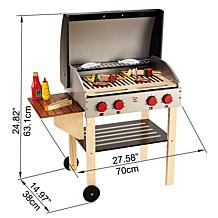 Gourmet Grill 22 Piece Wooden Play Kitchen and Food Accessories