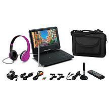 GPX 9" Portable TV/DVD Player with Headphones, Accessories & Voucher