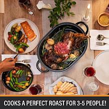Granitestone 16" Oval Ultra Nonstick Roasting Pan with Lid