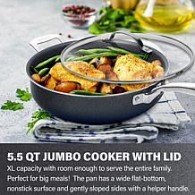 Granitestone 5.5 Qt. Nonstick Jumbo Cooker with Lid and Helper Handle