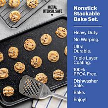 Granitestone 6-Piece Nonstick Stackable Bakeware Set, Gray