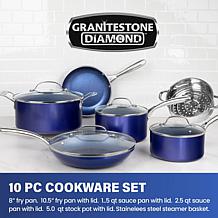 Granitestone Blue 10-Piece Nonstick Pots and Pans Cookware Set