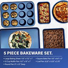 Granitestone Blue 15pc Nonstick Pots & Pans Cookware and Bakeware Set