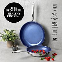 GraniteStone Blue Stainless Steel Nonstick Pots and Pans Set - 5 Piece