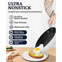 Granitestone Charleston Hammered White 12'' Nonstick Fry Pan