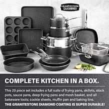 GraniteStone Nonstick Pots and Pans Cookware and Bakeware - 20 Piece
