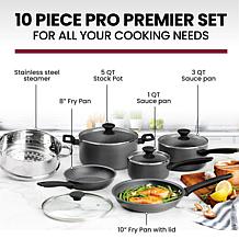 Granitestone Pro Premiere 10-Piece Hard Anodized Nonstick Cookware Set