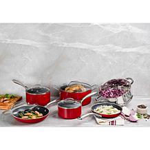 Granitestone Red 10-Piece Nonstick Pots and Pans Cookware Set