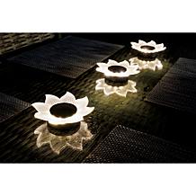 GreanBase Solar Fibre Effect Flower Garden Stakes - Set of 4