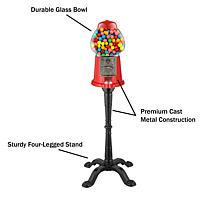 Great Northern 15" Vintage Candy Gumball Machine and Bank with Stand