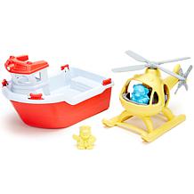 Green Toys Rescue Boat & Helicopter Set